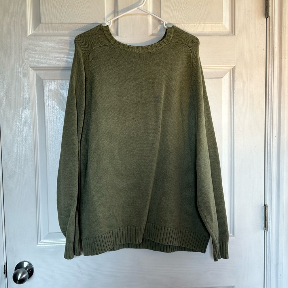 Lands’ End green knitted sweater!